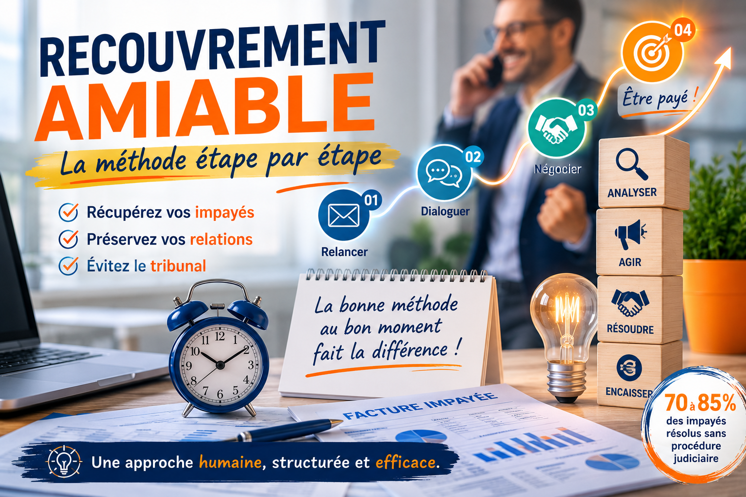 Recouvrement amiable : la méthode étape par étape pour être payé